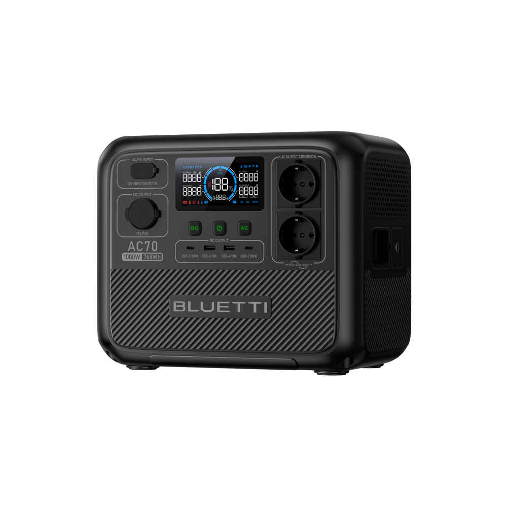 BLUETTI AC70 Estación de energía portátil | 1.000 W 768 Wh