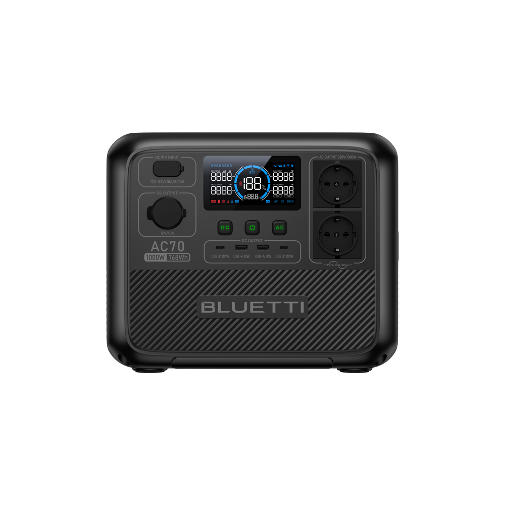 BLUETTI AC70 Estación de energía portátil | 1.000 W 768 Wh